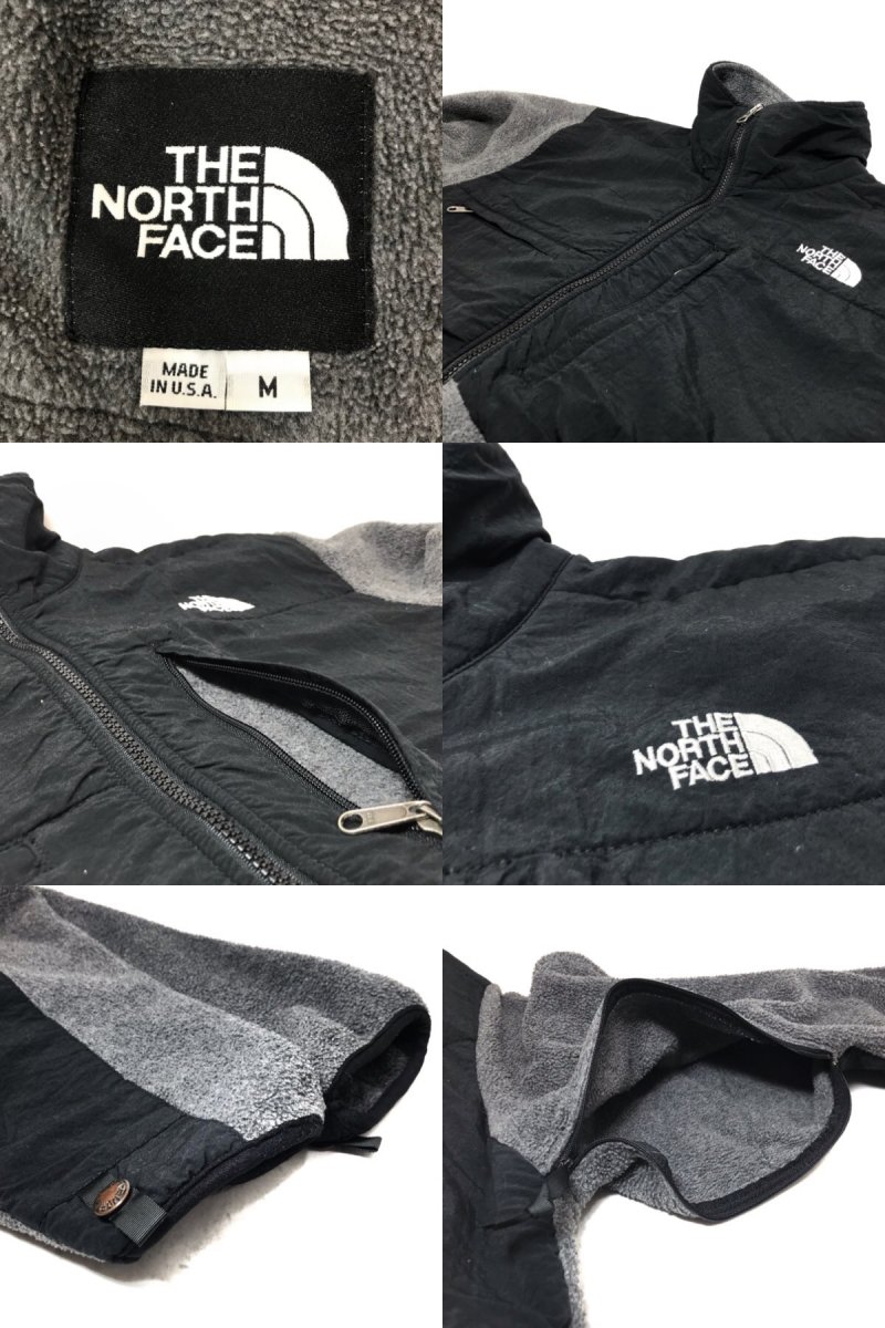 USA製 90s THE NORTH FACE Denali Jacket 灰黒 M ノースフェイス デナリジャケット フリース グレー ブラック  アウトドア - NEWJOKE ONLINE STORE