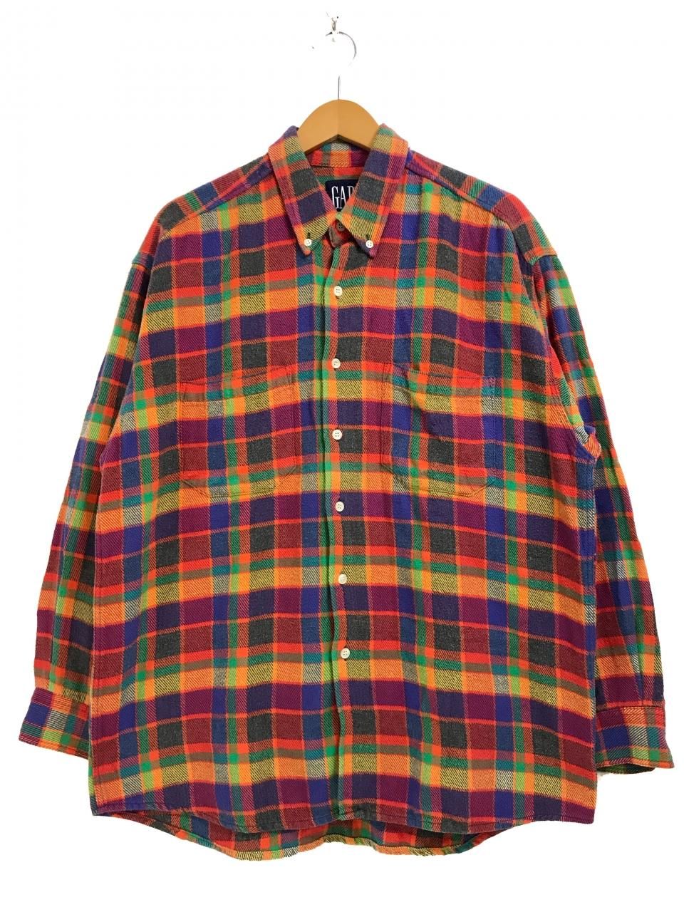 90's OLD GAP フランネルシャツ ギャップ 旧タグ チェック柄 fkip