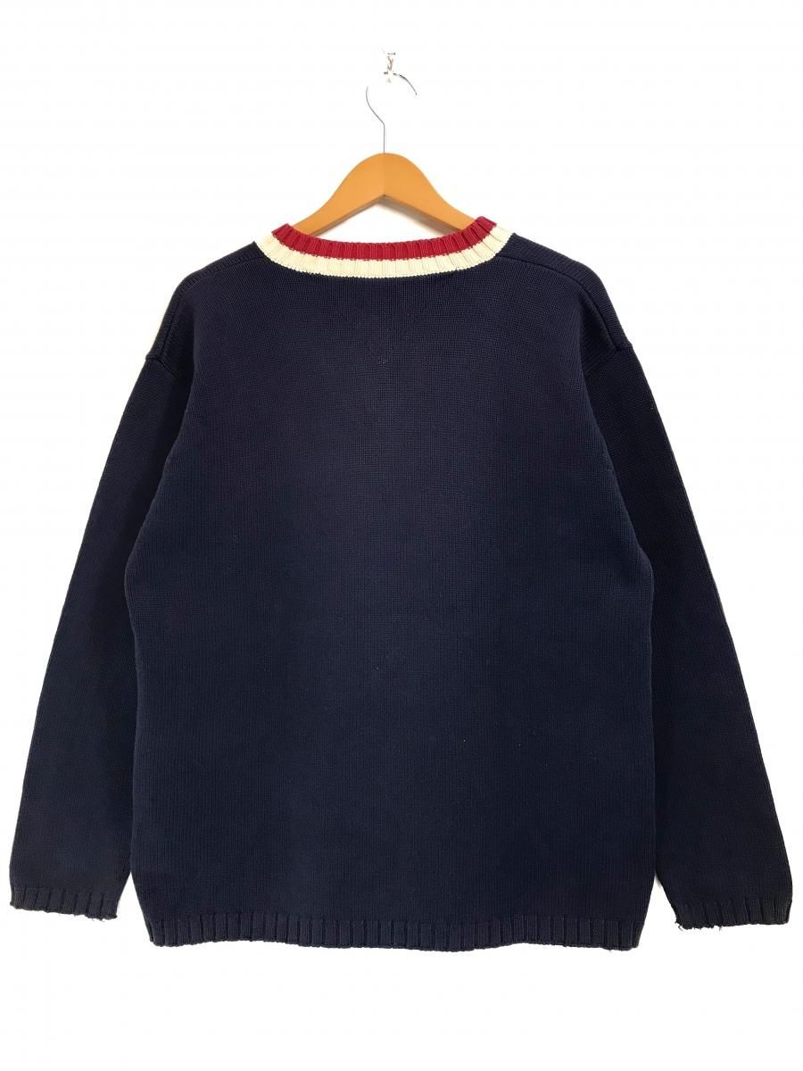 90s TOMMY HILFIGER V-Neck Cotton Knit 紺 M トミー 90s TOMMY HILFIGER V-Neck Cotton Knit 紺 M トミー