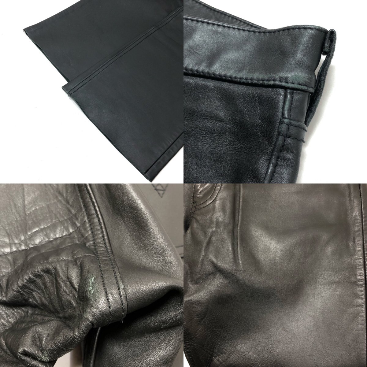 00s Levi's 505-4958 Horse Hide Black Leather Pants 黒 W32