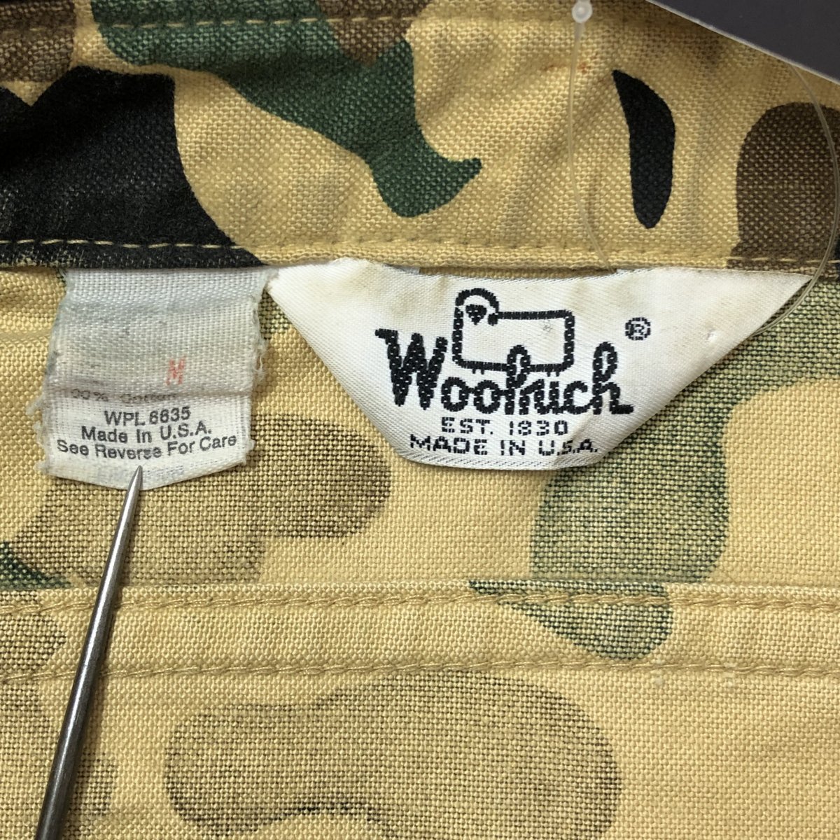 USA製 70s Woolrich Duck Hunter Camo Cotton L/S Shirt 迷彩 M 白タグ