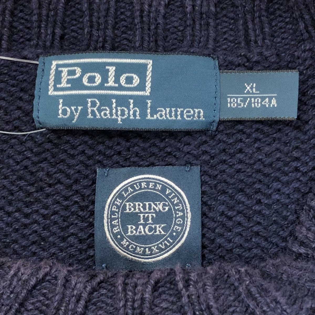 Polo Ralph Lauren POLO BEAR Cotton-Linen Knit 紺 XL ポロラルフローレン ポロベア コットンニット  セーター ネイビー 復刻 2015年 - NEWJOKE ONLINE STORE