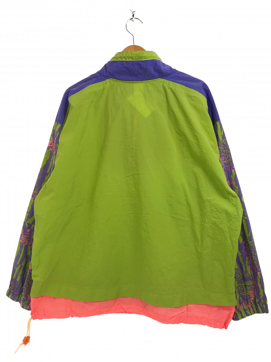 90s NIKE Half-Zip Nylon Pullover Jacket 黄緑紫 L ナイキ ハーフ