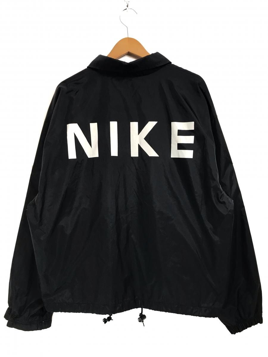 90s NIKE Logo Nylon Coach Jacket 黒 L ナイキ コーチジャケット ...