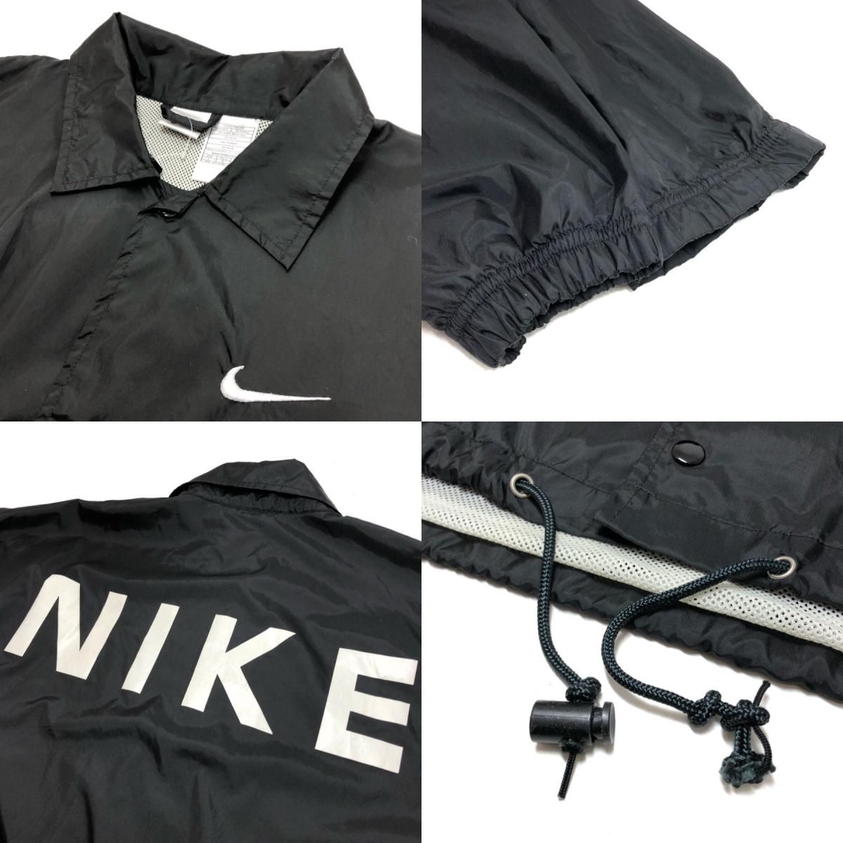 90s NIKE Logo Nylon Coach Jacket 黒 L ナイキ コーチ 90s NIKE Logo Nylon Coach Jacket 黒 L ナイキ コーチ