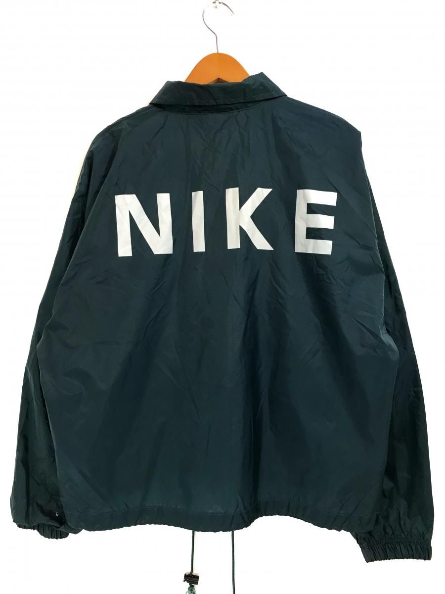 90s NIKE Logo Nylon Coach Jacket 深緑 L ナイキ コーチジャケット ...