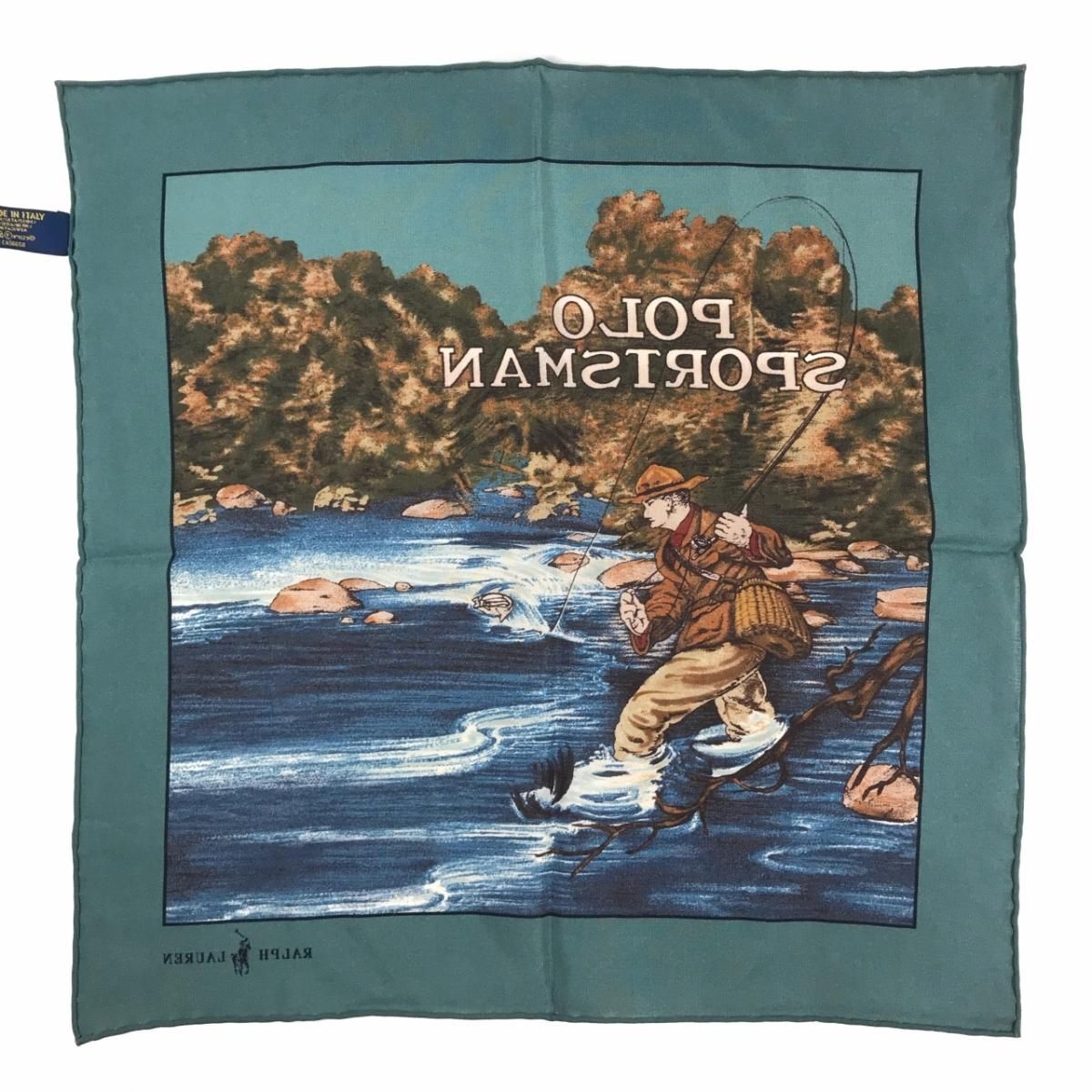 新品 Polo Ralph Lauren Scenic Silk Pocket Square ポロラルフローレン Polo Sportsman ポロスポーツマン スカーフ バンダナ 総柄 - NEWJOKE ONLINE STORE
