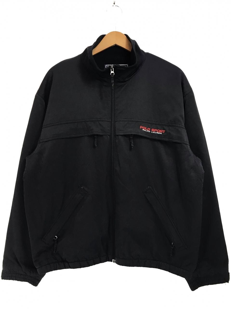 90s POLO SPORT Fleece Lined Nylon Jacket 黒 M ポロスポーツ Ralph ...