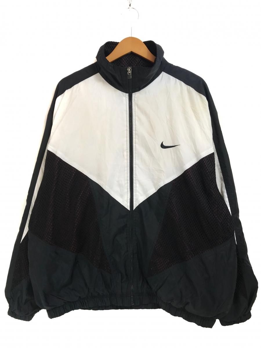 90s NIKE Mesh Switching Nylon Jacket 白黒 XL 銀タグ ナイキ ...