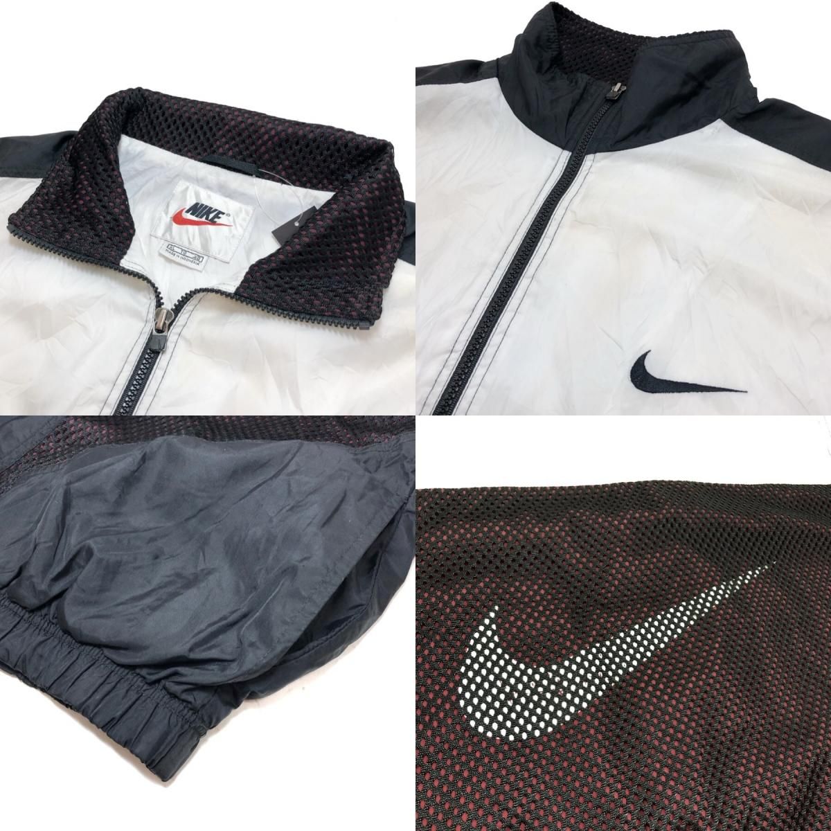 90s NIKE Mesh Switching Nylon Jacket 白黒 XL 銀タグ ナイキ 90s NIKE Mesh Switching Nylon Jacket 白黒 XL 銀タグ ナイキ