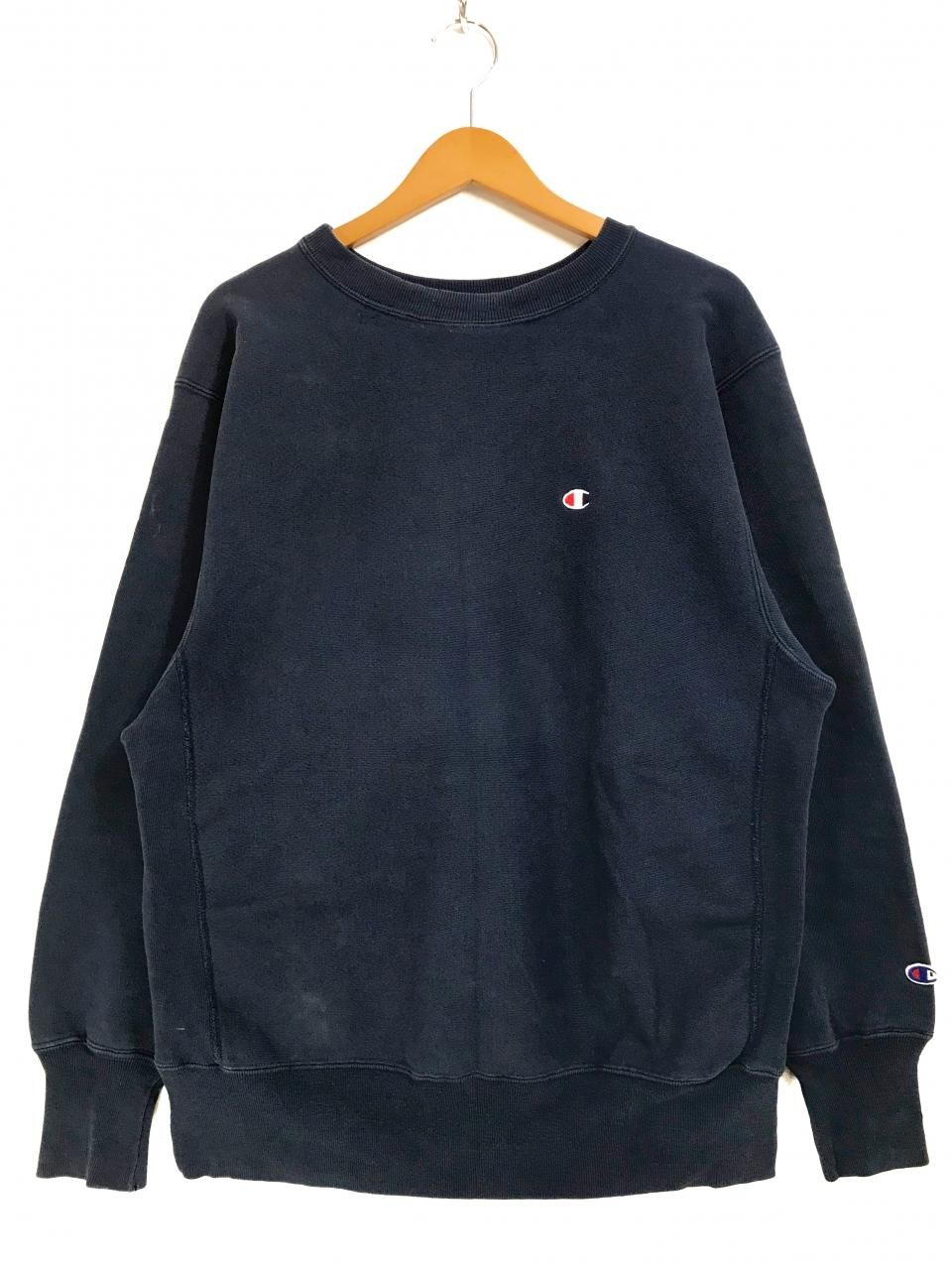 USA製 90s Champion Reverse Weave Sweatshirt 紺 XL チャンピオン リバースウィーブ スウェット R/W  刺繍タグ ネイビー 目玉 目つき 目アリ - NEWJOKE ONLINE STORE