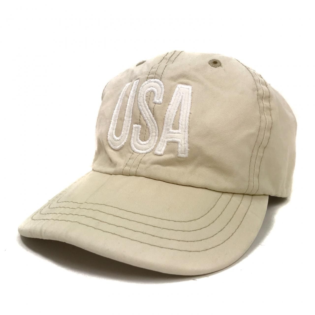 USA製 s POLO SPORT "USA" Logo Cotton 6 Panel Cap ベージュ ポロ