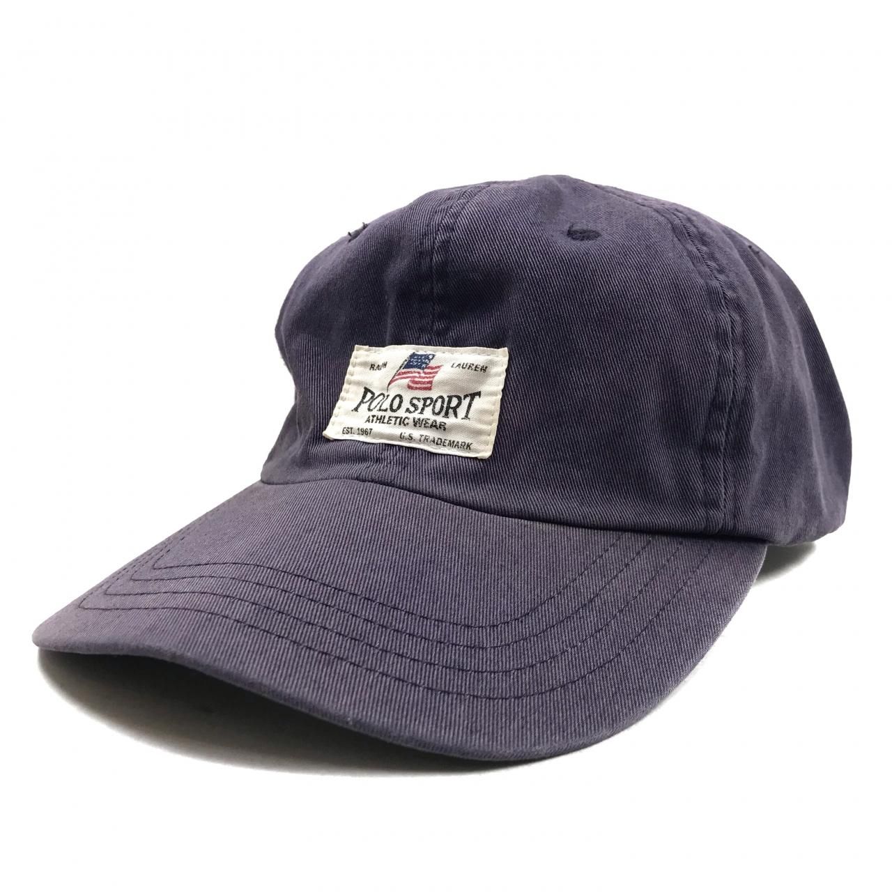 90s POLO SPORT Logo Patch Cotton 6 Panel Cap 紺 ポロスポーツ ロゴ 