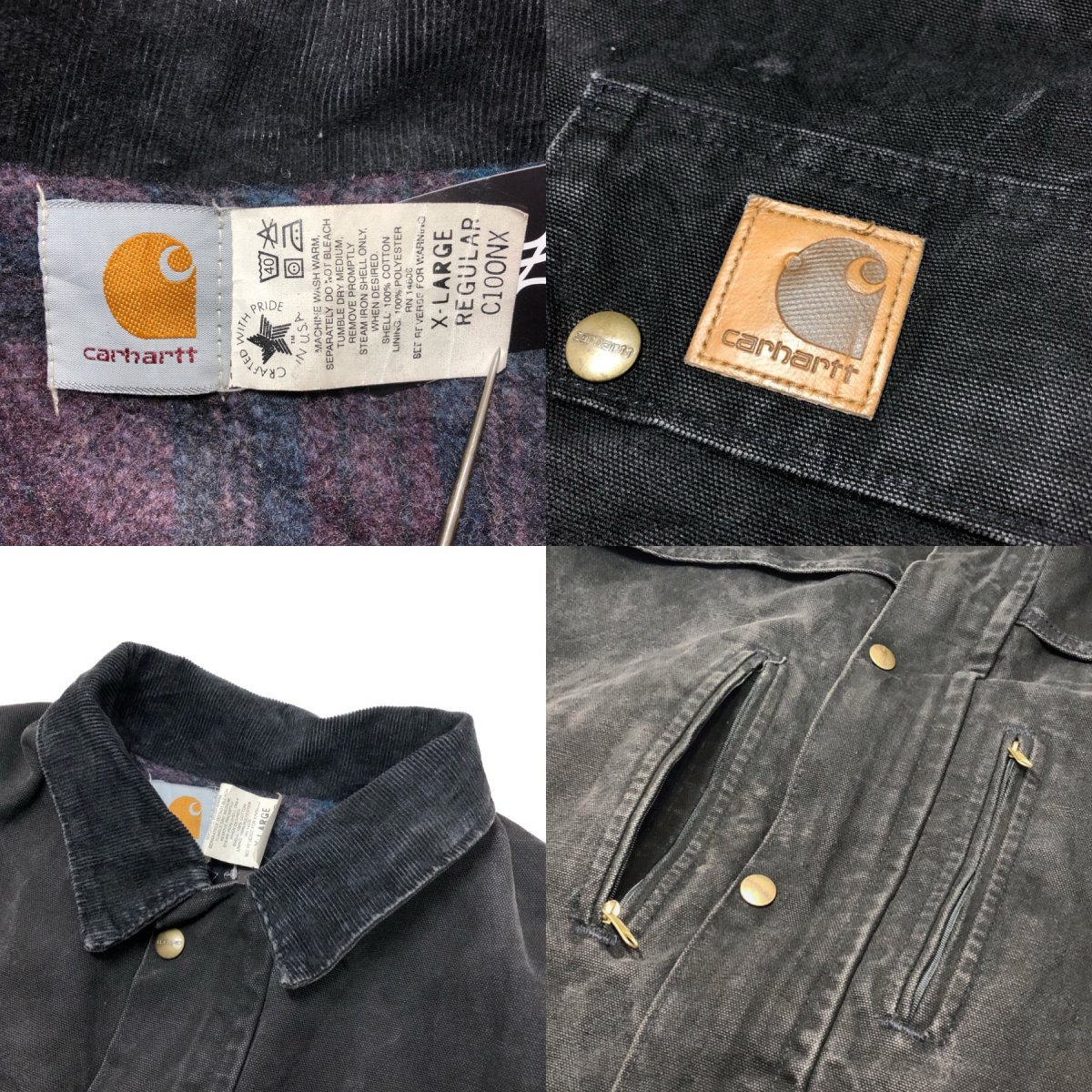 USA製 80s~90s Carhartt Blanket Lined Coverall 黒 XL カーハート