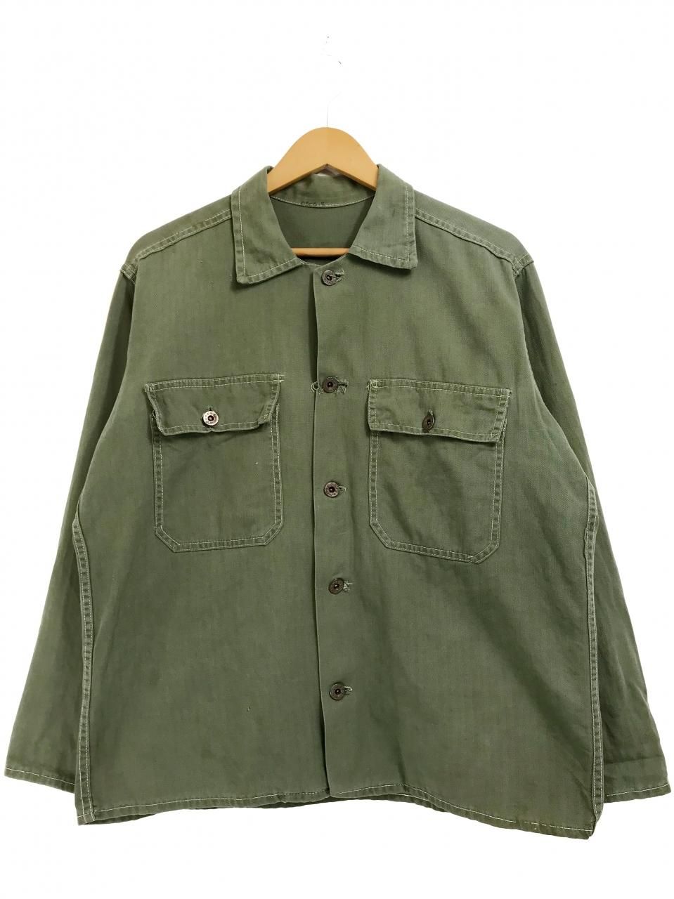 40s～50s US ARMY M-47 HBT Utility Shirt オリーブ 36相当 米軍 ...