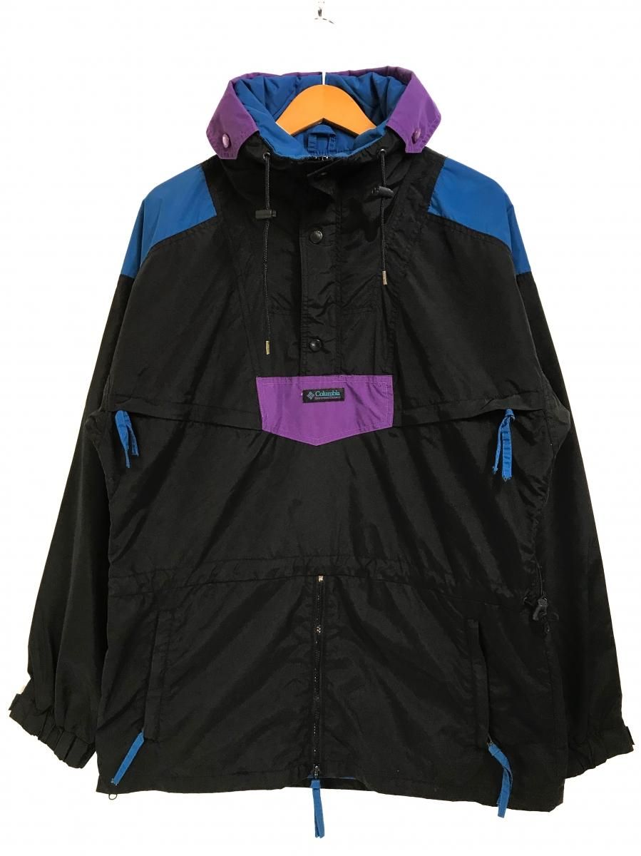 90s Columbia Nylon Anorak Parka 黒青紫 M コロンビア アノラック