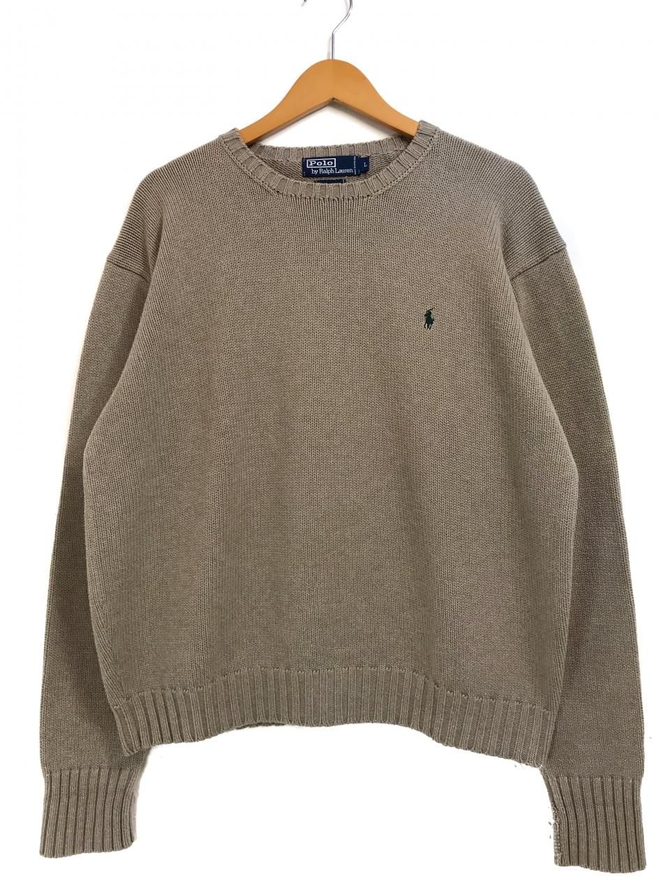 Polo Ralph Lauren Crew-Neck Cotton Knit モカブラウン L ポロ ラルフ