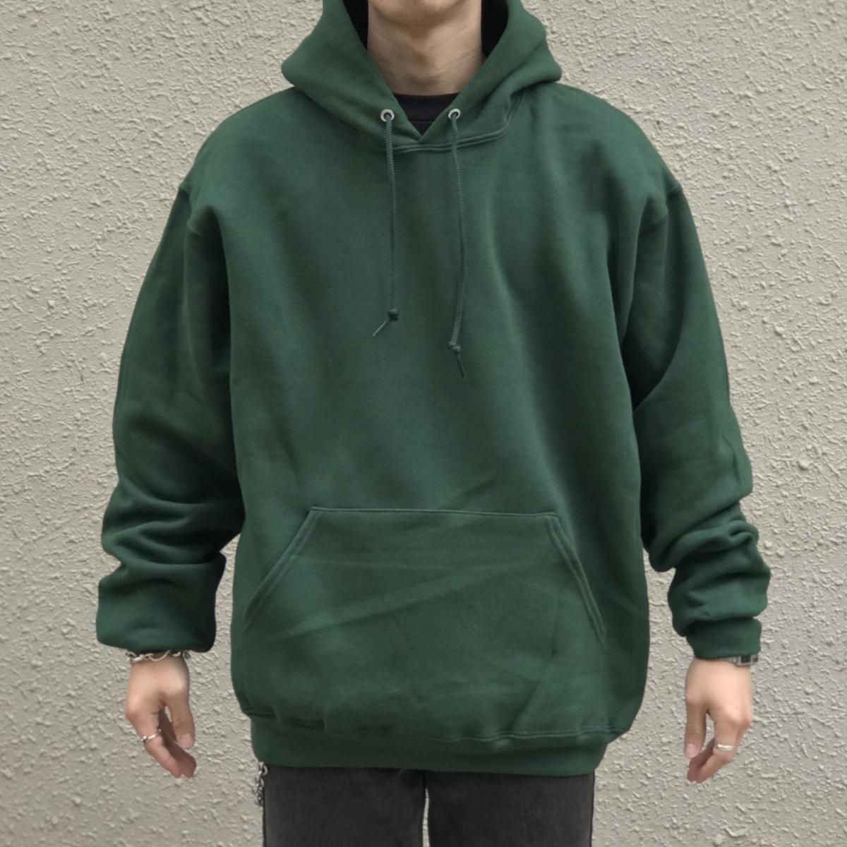 新品 FRUIT OF THE LOOM Super Cotton Pullover Hoodie (GREEN 新品 FRUIT OF THE LOOM Super Cotton Pullover Hoodie (GREEN