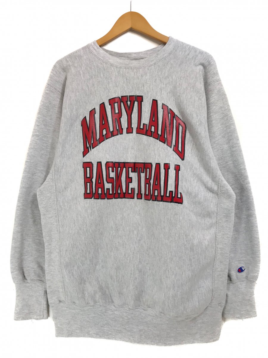 USA製 s Champion "MARYLAND" R/W Sweatshirt 灰 XXL チャンピオン