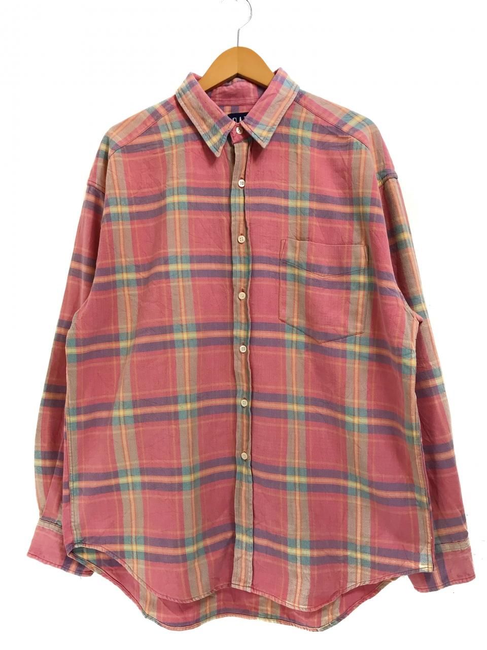 90s OLD GAP Check Cotton L/S Shirt ピンク XL オールド 90s OLD GAP Check Cotton L/S Shirt ピンク XL オールド