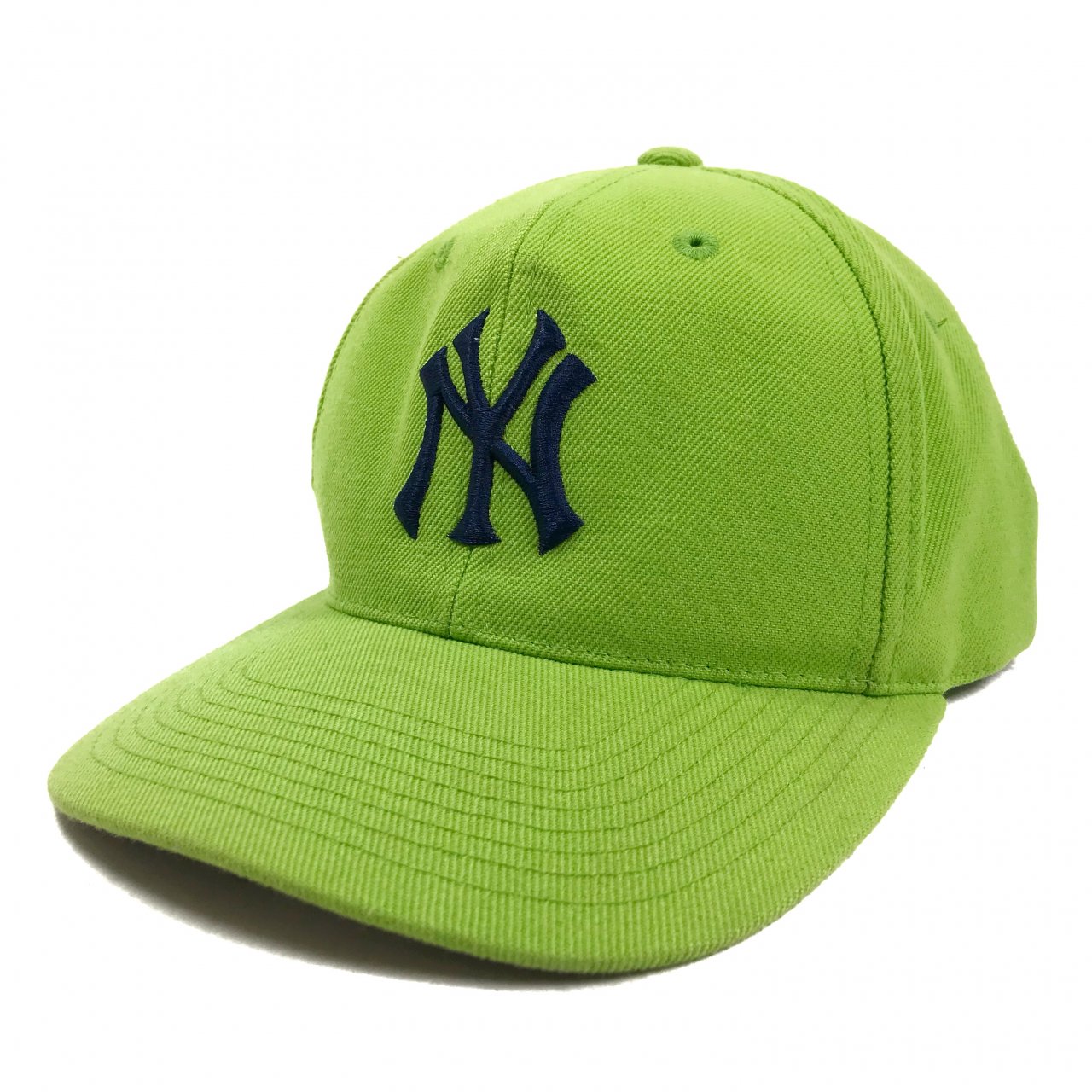 Newyork Yankees Logo 6 Panel Cap 黄緑 Mlb ニューヨーク ヤンキース ロゴ 刺繍 6パネル キャップ ライムグリーン ツバ裏グレー スナップバック Newjoke Online Store