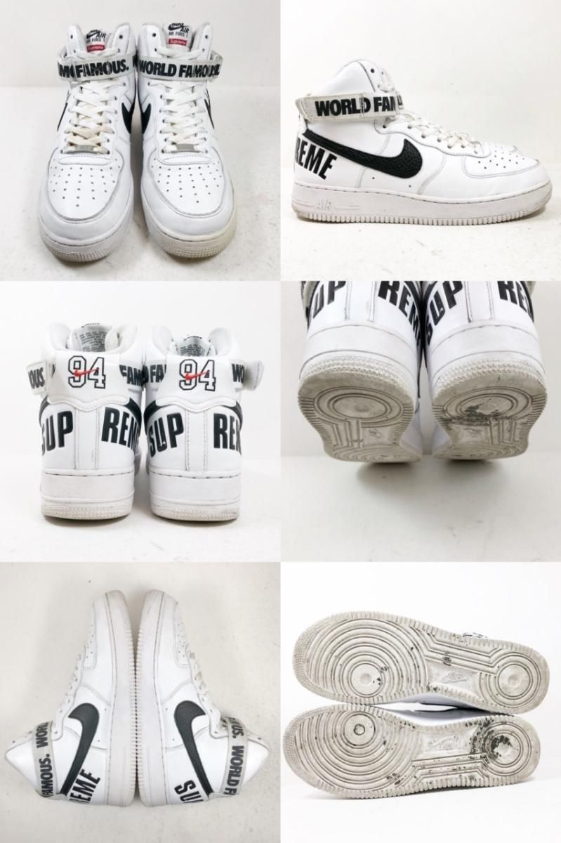 14年製 SUPREME × NIKE AIR FORCE 1 HIGH SP 白黒 US10/28.0