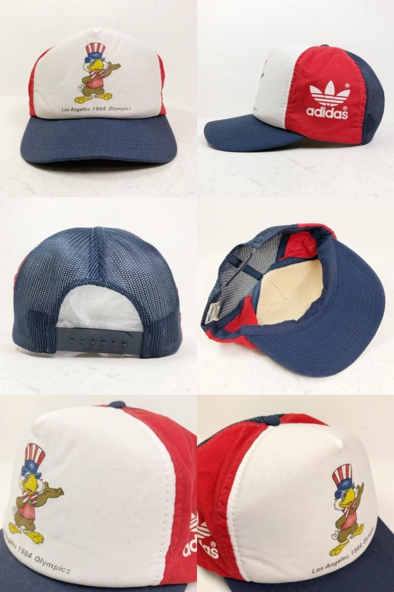 80s Adidas Los Angeles Olympic 5 Panel Mesh Cap 白赤紺 アディダス 1984年 ロサンゼルスオリンピック 5パネル メッシュキャップ 五輪 Newjoke Online Store