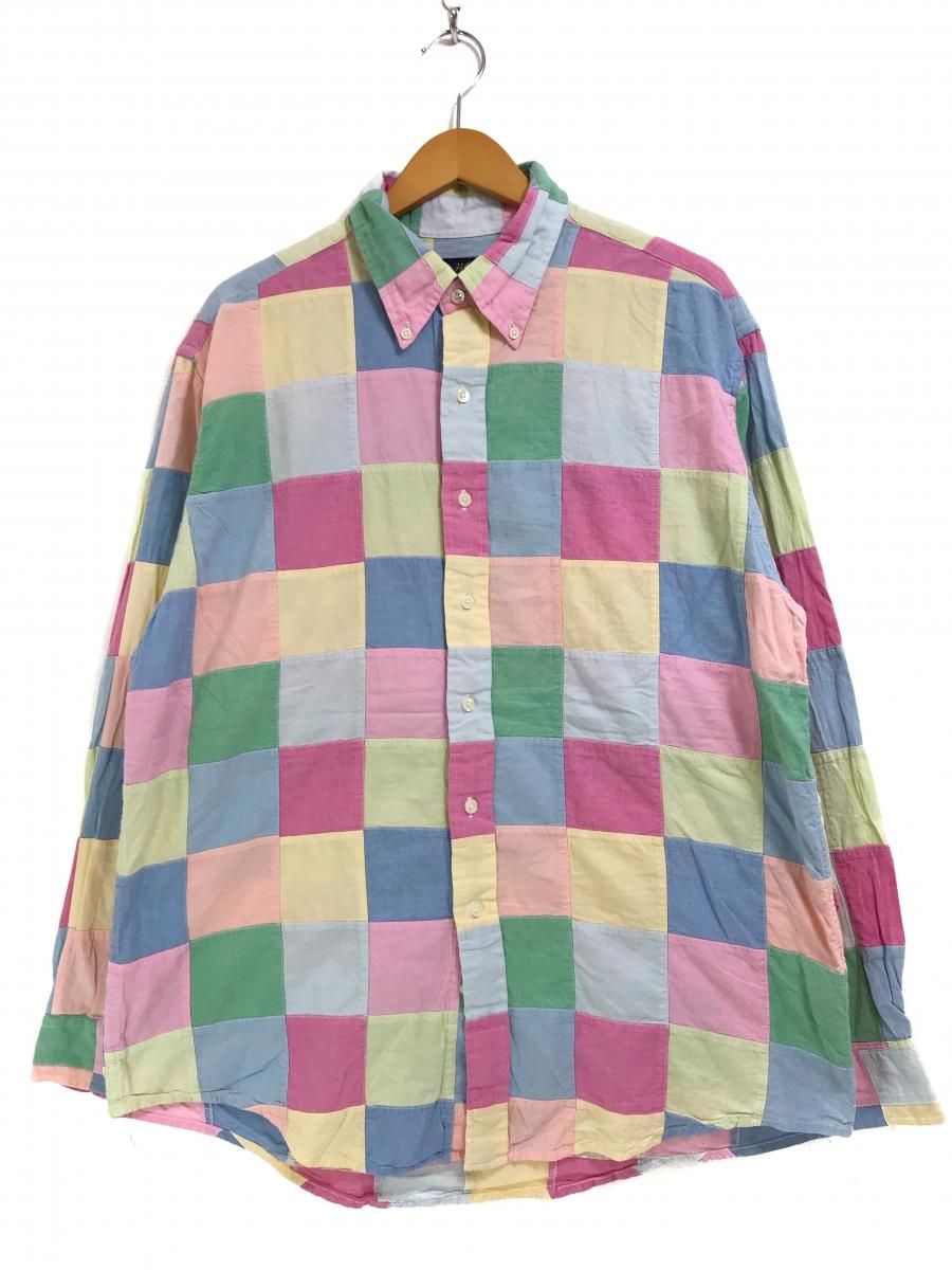 BROOKS BROTHERS 346 Check Patchwork Cotton BD L/S Shirt マルチ ...