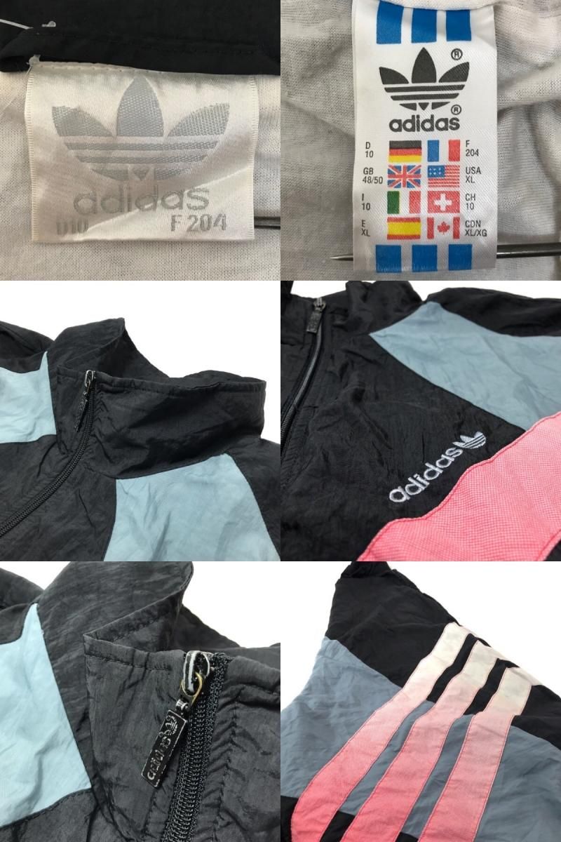 80s~90s adidas Gradation Switching Nylon Jacket 黒灰赤 XL 80s~90s adidas Gradation Switching Nylon Jacket 黒灰赤 XL