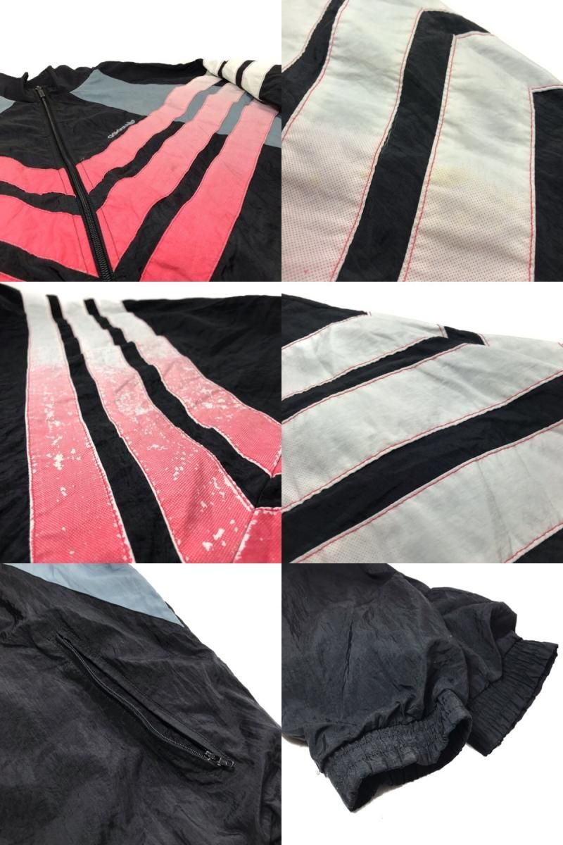 80s~90s adidas Gradation Switching Nylon Jacket 黒灰赤 XL 80s~90s adidas Gradation Switching Nylon Jacket 黒灰赤 XL