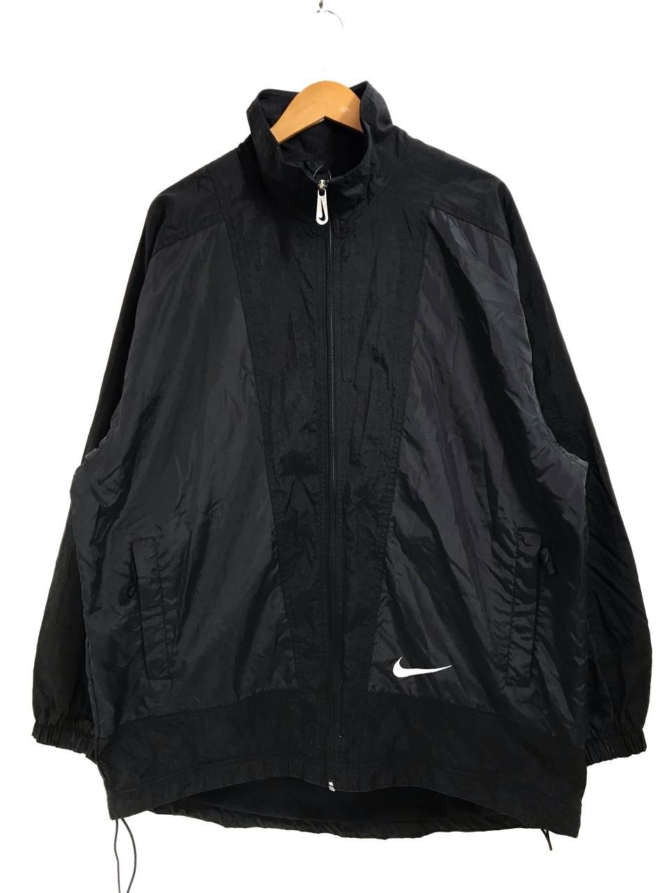 90s NIKE Logo Nylon Jacket 黒 M ナイキ ナイロンジャケット