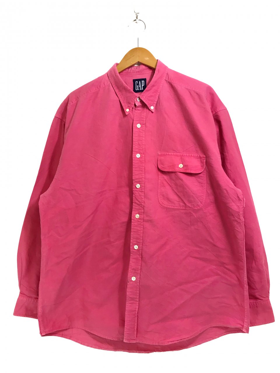 90s OLD GAP Cotton Oxford BD L/S Shirt ピンク XL オールドギャップ