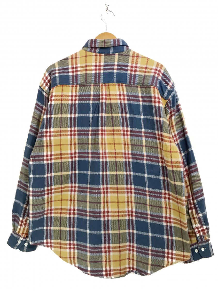 90s OLD GAP Check Flannel BD L/S Shirt 青黄赤 L オールドギャップ ...