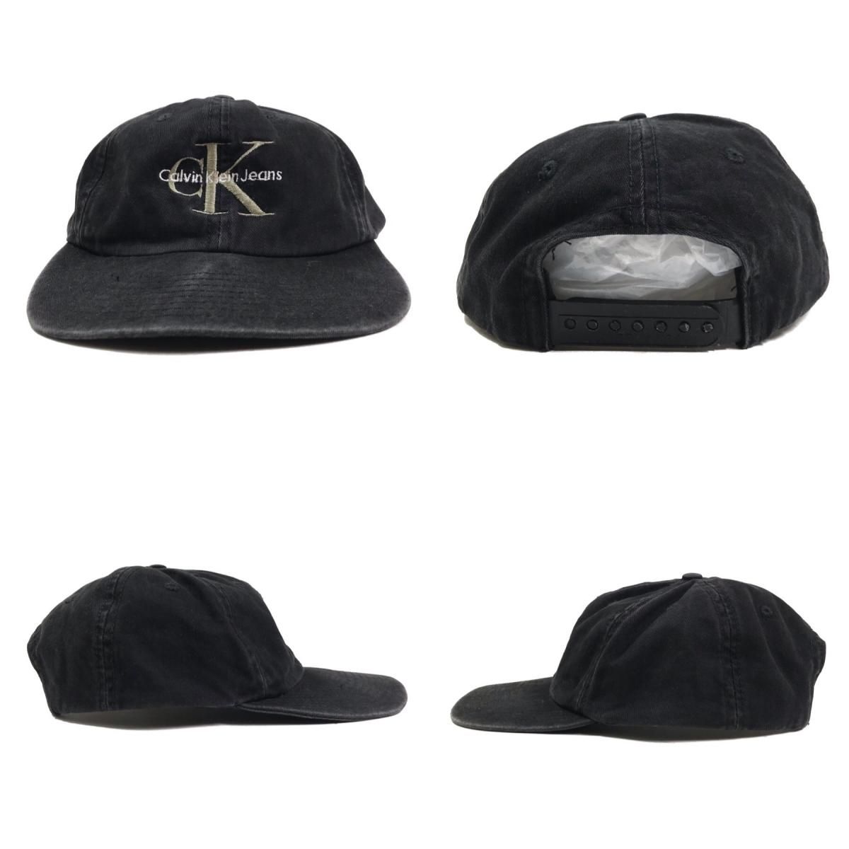 USA製 s Calvin Klein Jeans Logo Cotton 6 Panel Cap 黒 カルバンクライン ロゴ 刺繍 コットン  6パネル キャップ 帽子 ブラック スナップバック   NEWJOKE ONLINE STORE