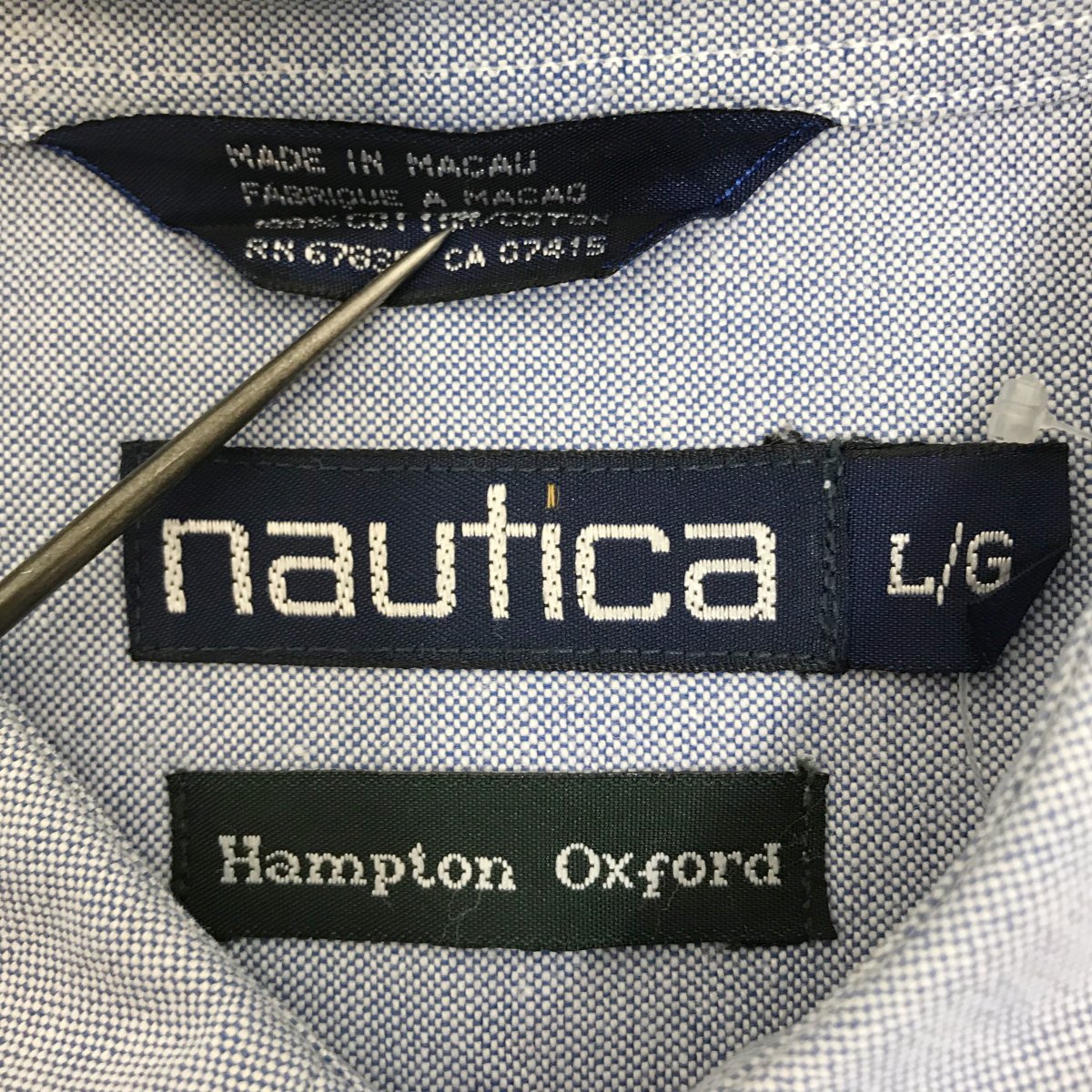90s NAUTICA Multi Stripe Cotton Oxford BD L/S Shirt マルチカラー L