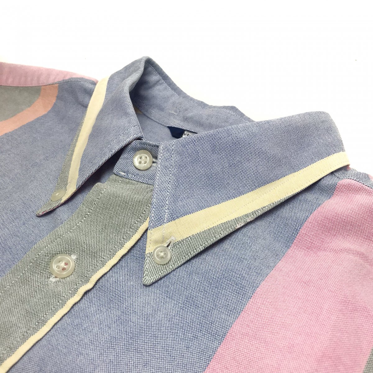 90s NAUTICA Multi Stripe Cotton Oxford BD L/S Shirt マルチカラー L ...