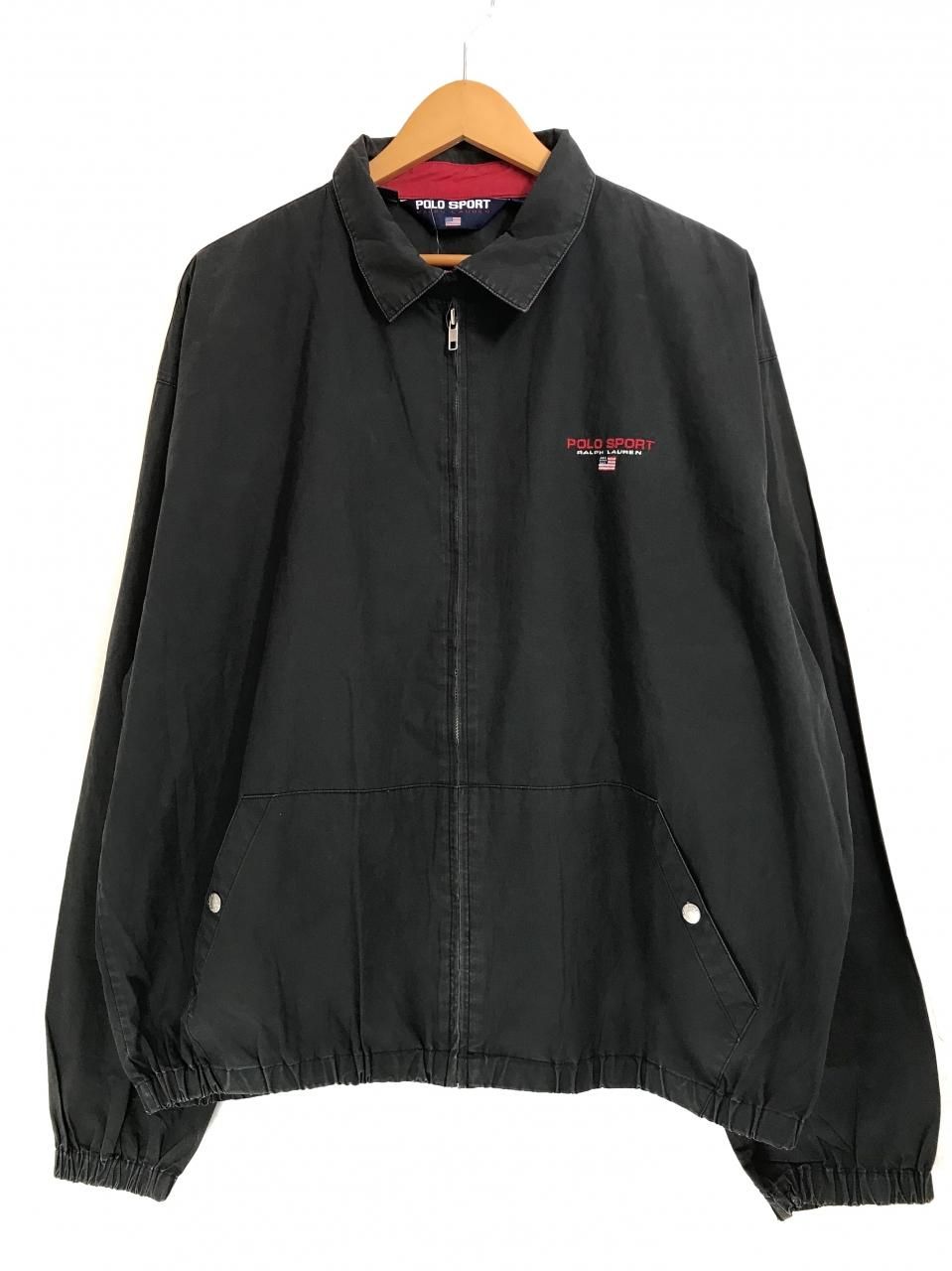 90s POLO SPORT Cotton Drizzler Jacket 黒 XL ポロスポーツ スイング ...