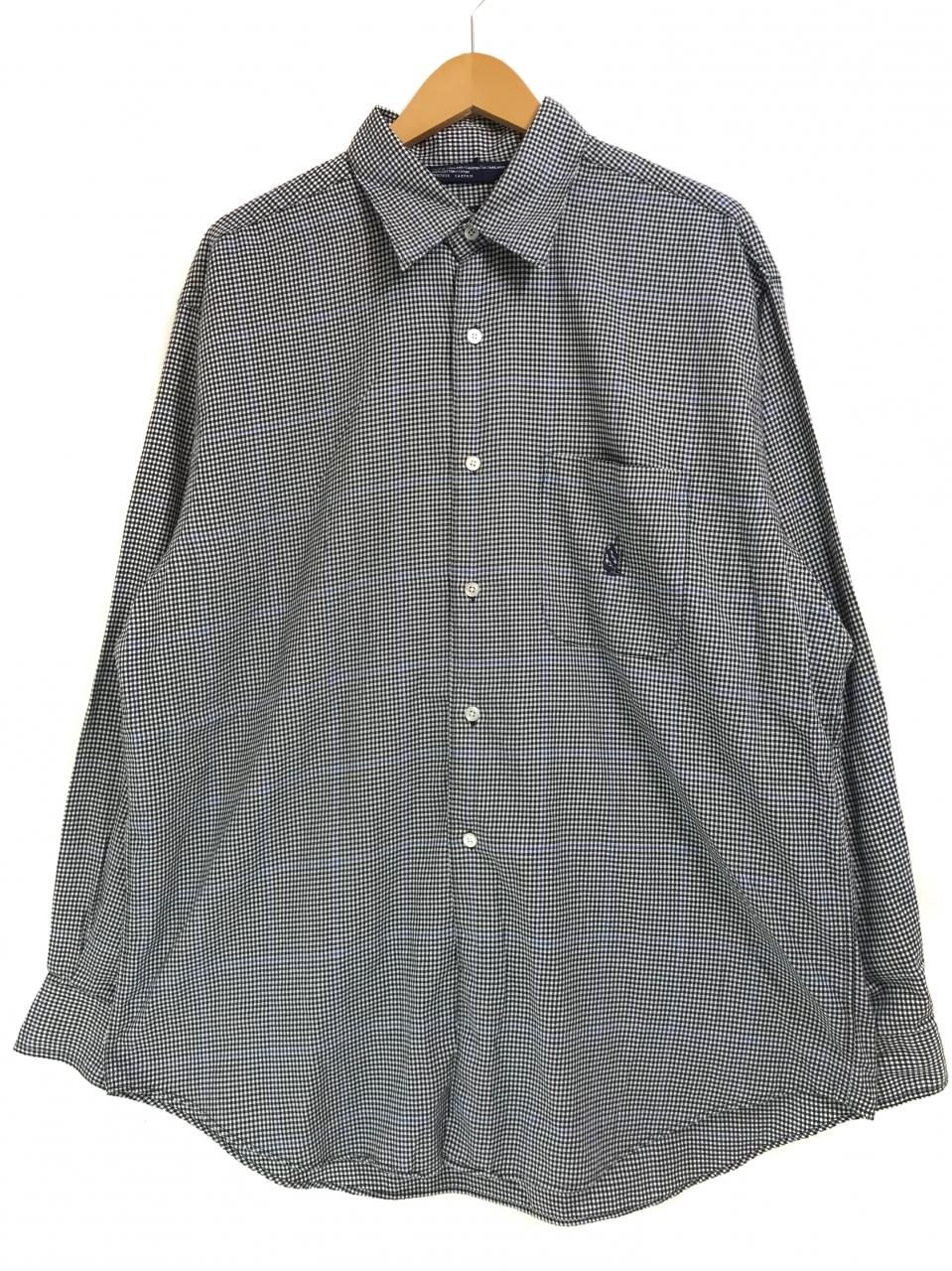 90s NAUTICA Gingham Check Cotton L/S Shirt 黒白青 L ノーティカ 長袖 シャツ ギンガムチェック  チェック柄 ロゴ ワンポイント 刺繍 - NEWJOKE ONLINE STORE