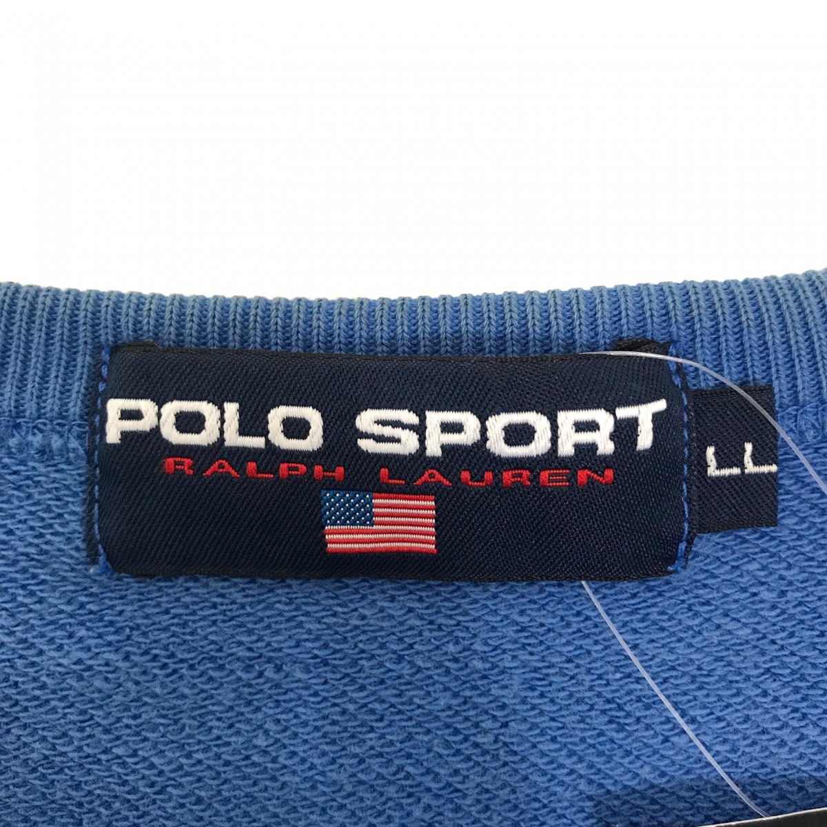 90s POLO SPORT Logo S/S Sweatshirt 青 LL ポロスポーツ 半袖 