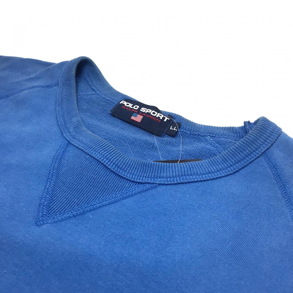 90s POLO SPORT Logo S/S Sweatshirt 青 LL ポロスポーツ 半袖 90s POLO SPORT Logo S/S Sweatshirt 青 LL ポロスポーツ 半袖