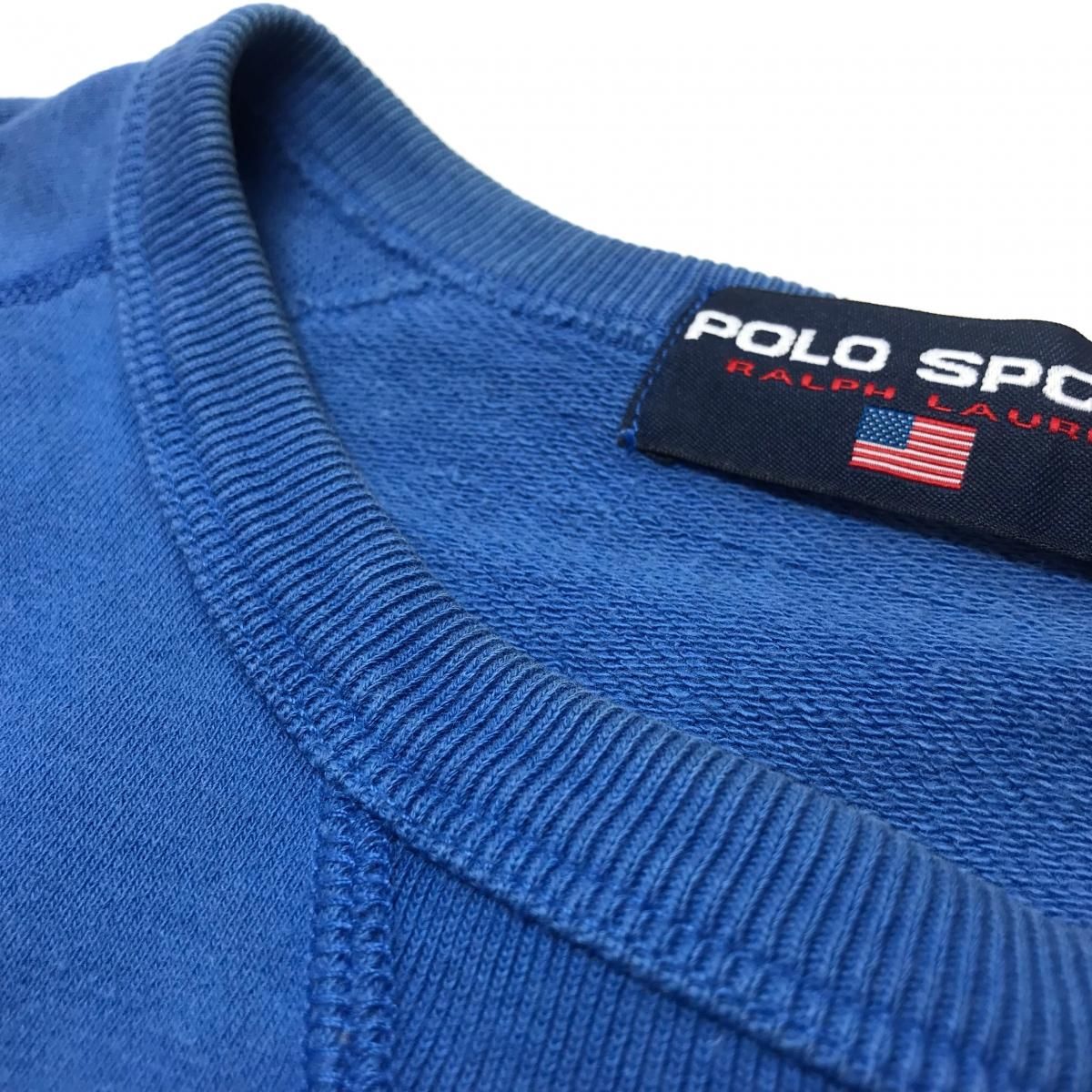 90s POLO SPORT Logo S/S Sweatshirt 青 LL ポロスポーツ 半袖 90s POLO SPORT Logo S/S Sweatshirt 青 LL ポロスポーツ 半袖