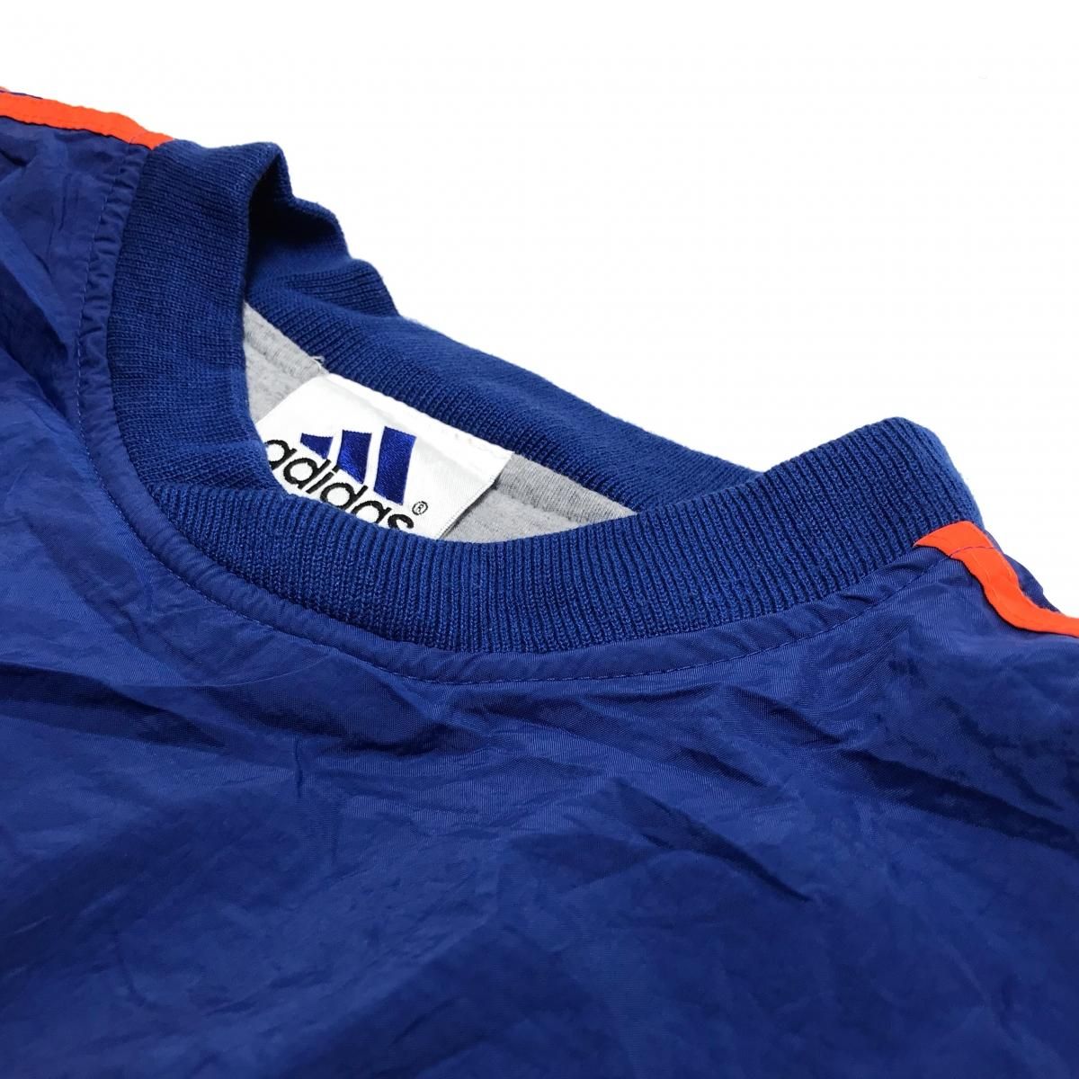 90s adidas Logo Nylon Pullover Jacket 青オレンジ M 90s adidas Logo Nylon Pullover Jacket 青オレンジ M