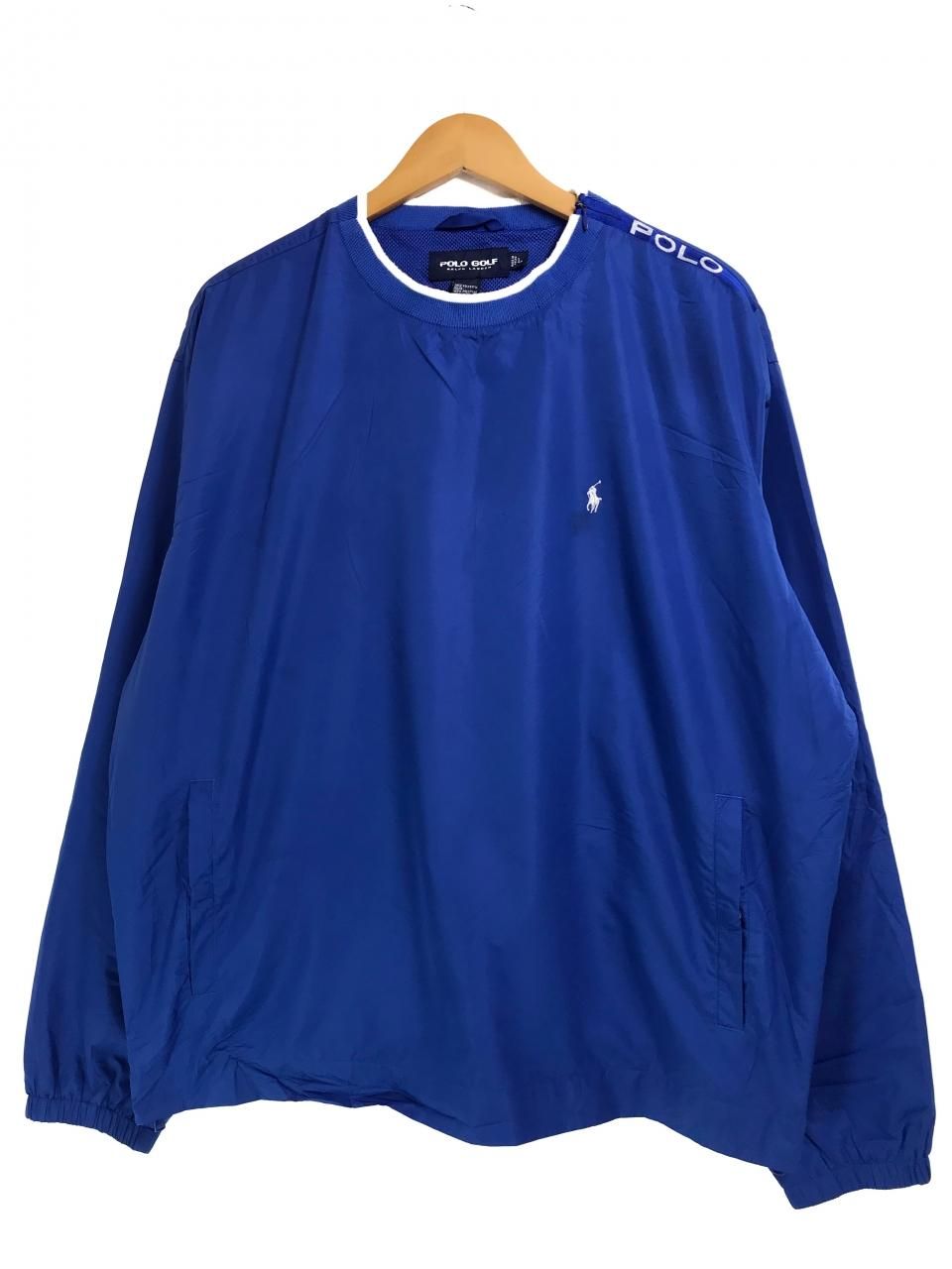 90s POLO GOLF Crew-Neck Nylon Pullover Jacket 青白 L ポロゴルフ ...