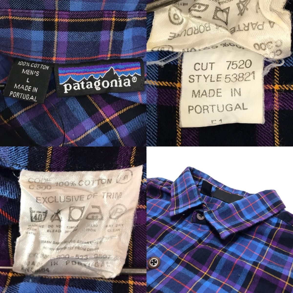 91年製 patagonia L/S Pima Cotton Shirt 青紫 L 90s パタゴニア 91年製 patagonia L/S Pima Cotton Shirt 青紫 L 90s パタゴニア