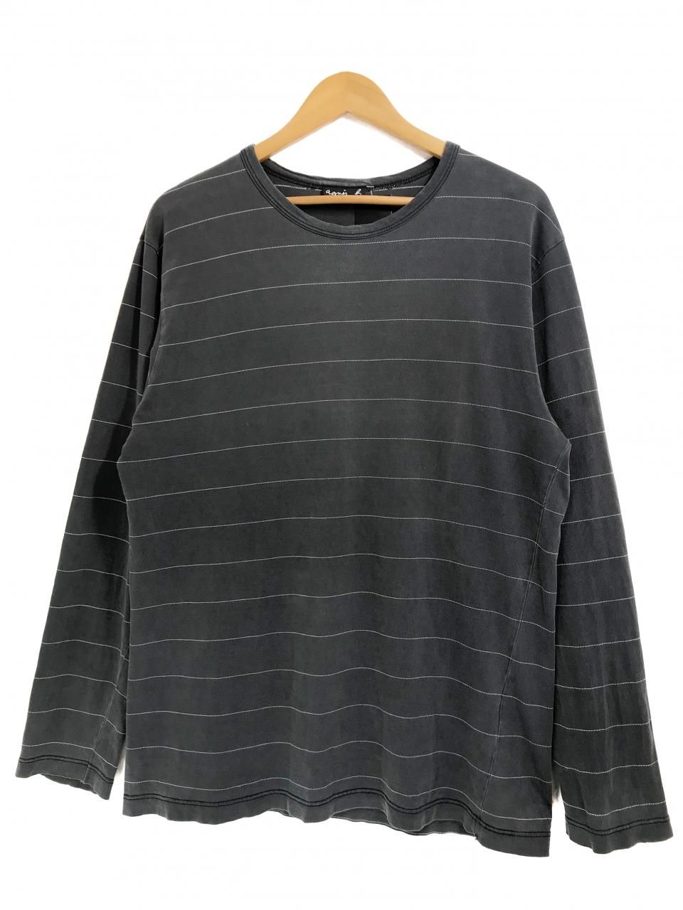 希少 90's 日本製 アニエスベー 太ボーダー ロンtシャツ 黒 L 希少 90's agnes b/アニエスベー 太ボーダーロンT/2｜Yahoo