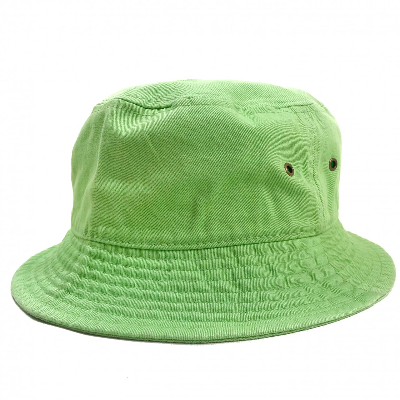 新品 NEW HATTAN Cotton Bucket Hat (LIME GREEN) ニューハッタン コットン バケットハット 黄緑  ライムグリーン 無地 帽子 - NEWJOKE ONLINE STORE