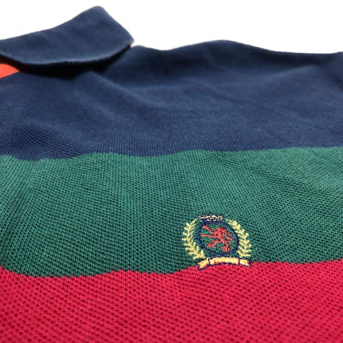 90s TOMMY HILFIGER Multi Border S/S Polo Shirt マルチカラー 90s TOMMY HILFIGER Multi Border S/S Polo Shirt マルチカラー