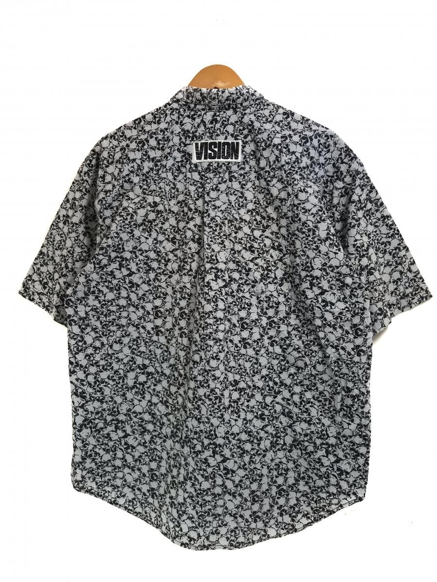 USA製 80s VISION STREET WEAR Skull Pattern S/S Shirt 灰黒 M USA製 80s VISION STREET WEAR Skull Pattern S/S Shirt 灰黒 M