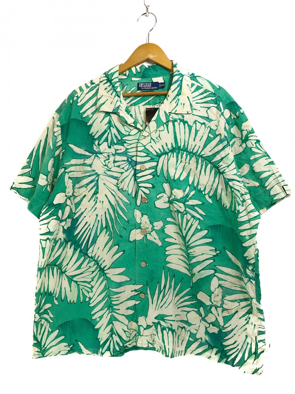 Polo Ralph Lauren Linen-Cotton Aloha Shirt 緑 XXL ポロ ラルフ 