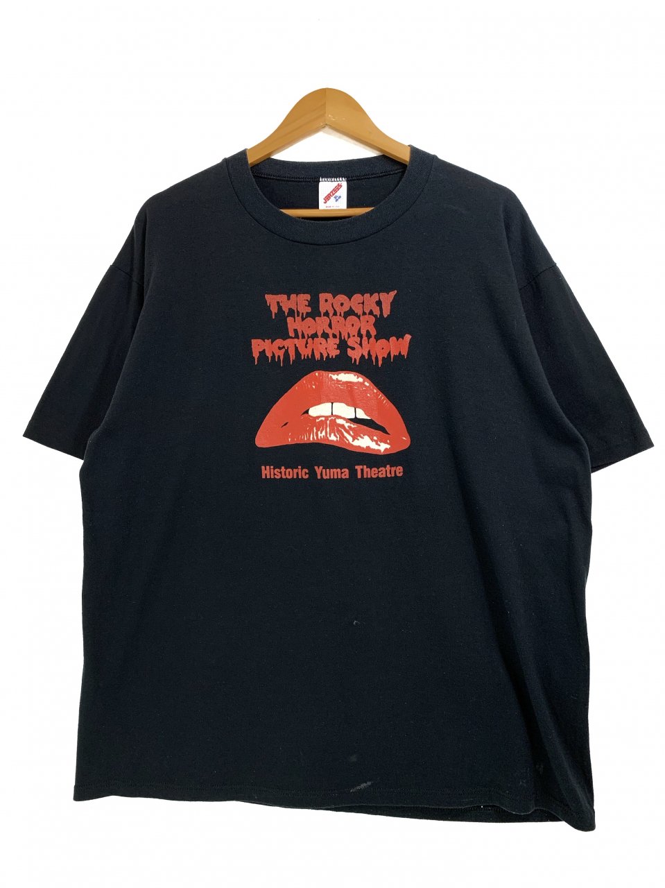 USA製 80~90s THE ROCKY HORROR PICTURE SHOW S/S Tee 黒 XL ロッキーホラーショー 半袖 Tシャツ  映画 ムービーT 唇 プリント JERZEES - NEWJOKE ONLINE STORE